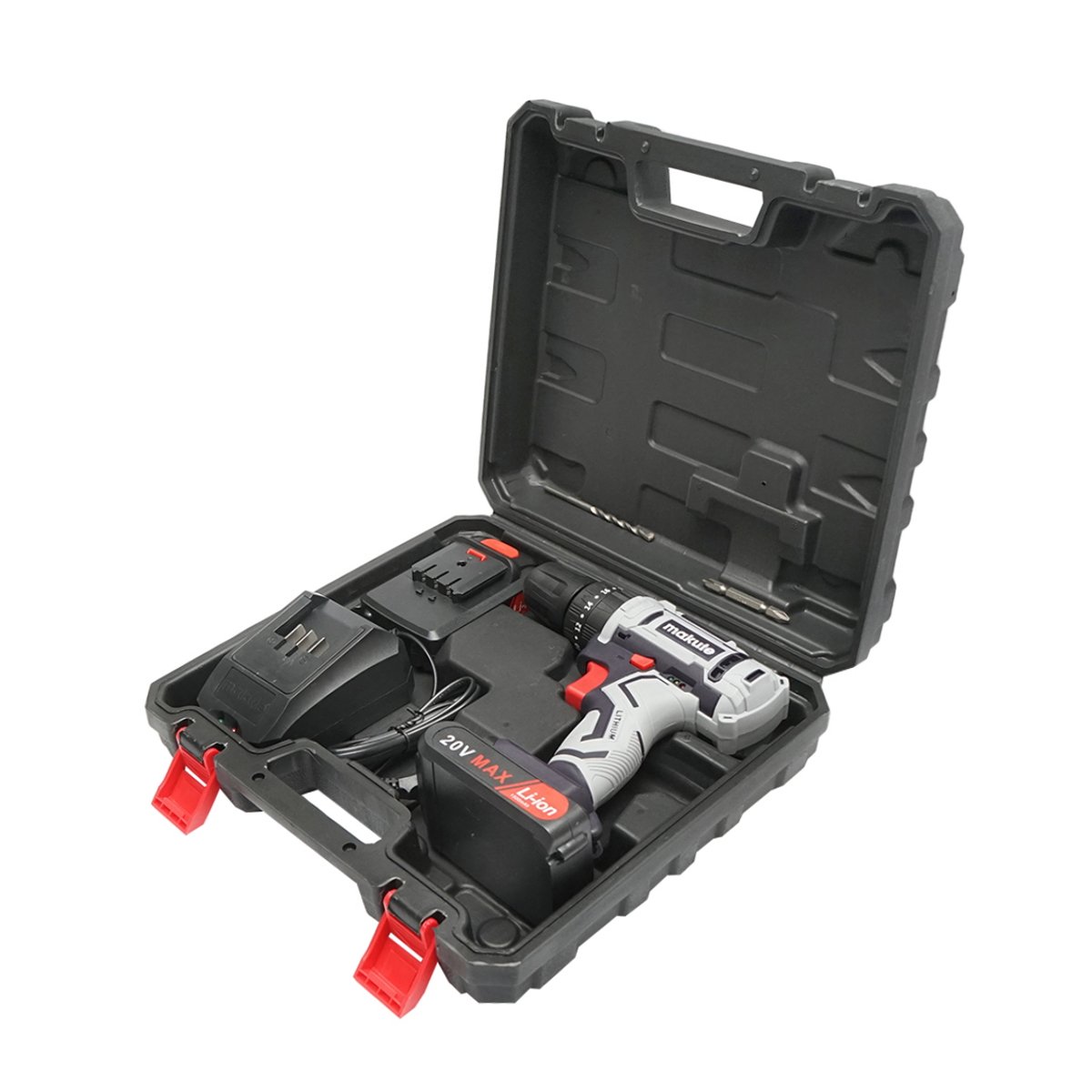 Masina de insurubat 25Nm, acumulator 20V/1500mAh si incarcator 220V/50-60Hz, ax 0.8-10mm, 1450rot/min IP20 Makute